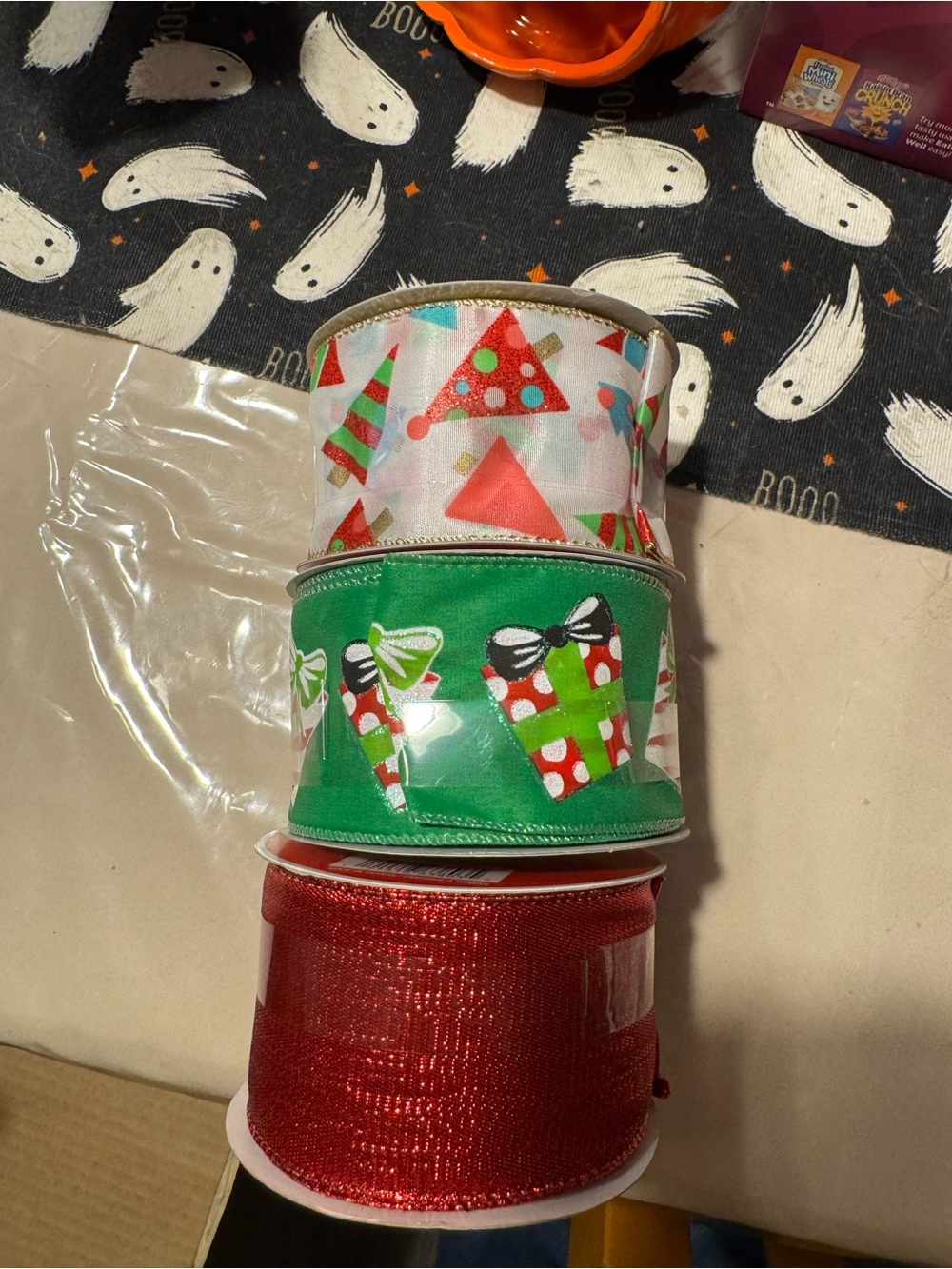 Celebrate It Holiday Ribbon Trio - Red, Green, White